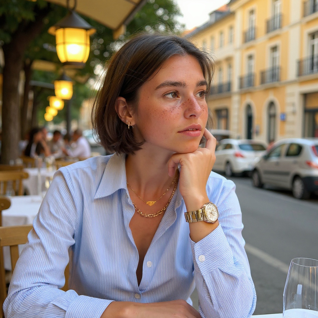 AI-generated creator lifestyle photo at a cafe