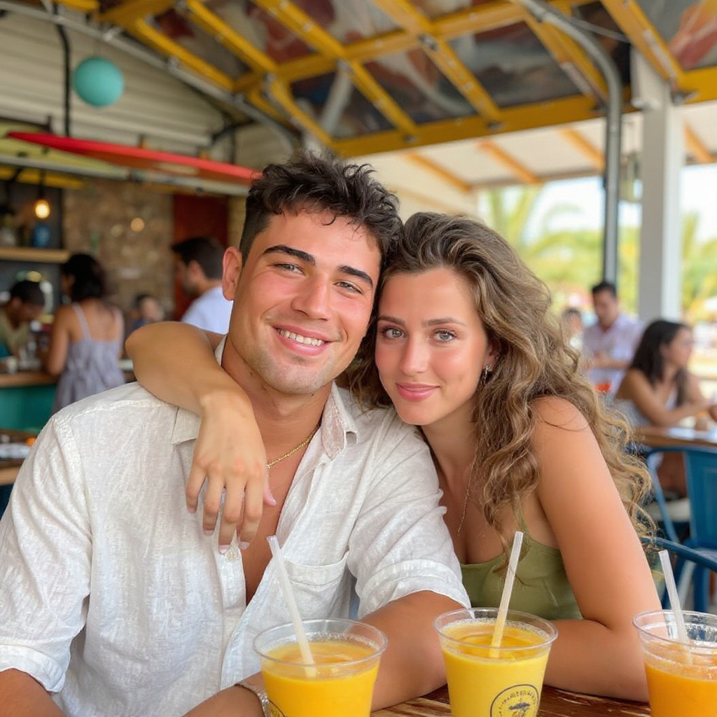 AI-generated lifestyle UGC scene at a cafe